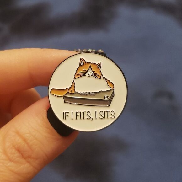 📦🐈if it fits, i sits enamel pin - Picture 2 of 10